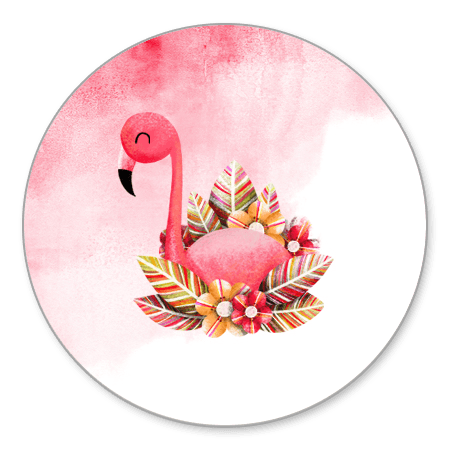 Flamingo met roze waterverf